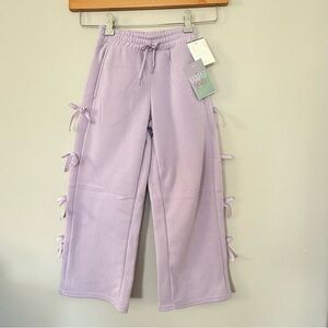 Stella Tweed Girls Lavender Little Girls wide leg Sweatpants Joggers size 7/8